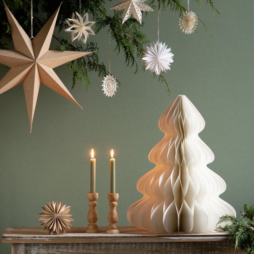 Christmas Tree Paper Fir for Hanging White 40cm 2pcs