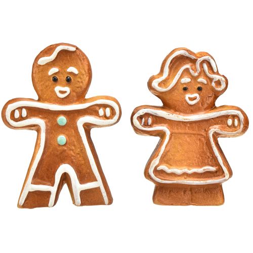 Product Ceramic Christmas decoration gingerbread woman and man set 7cm 6 pack