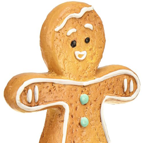Product Christmas decoration gingerbread man &amp; woman ceramic 16cm set of 2 pieces