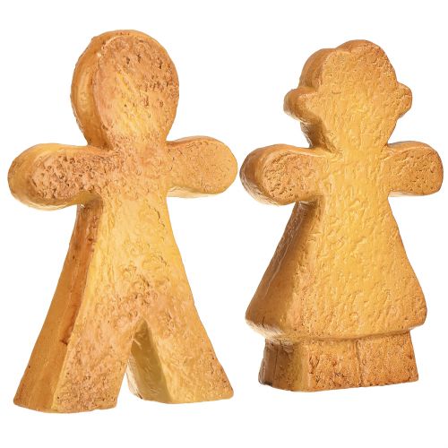 Product Christmas decoration gingerbread man & woman ceramic 16cm set of 2 pieces
