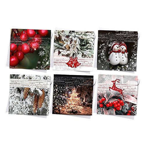 Floristik24 Christmas cards 12.5x12.5cm 6pcs