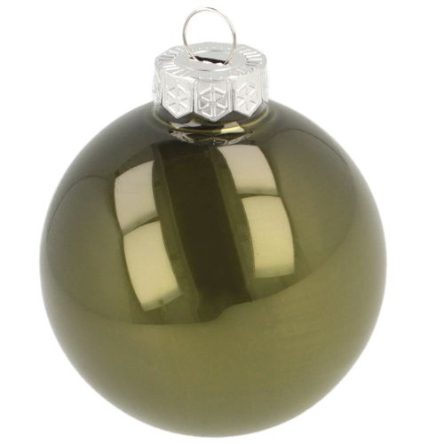 Product Christmas balls glass ball green silver grey Ø60mm 24 pcs