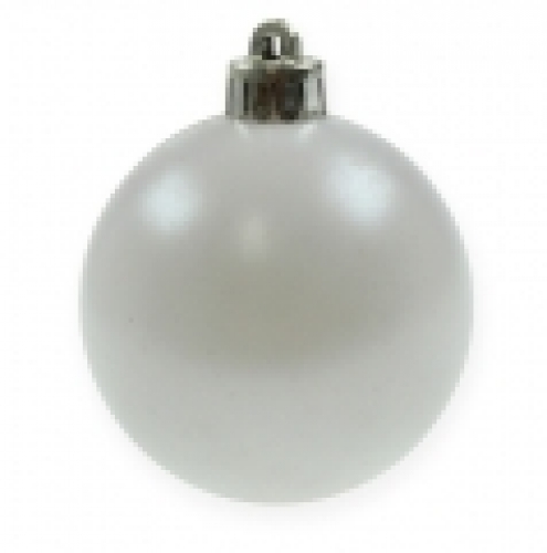 Product Christmas ball plastic white 6cm 12pcs