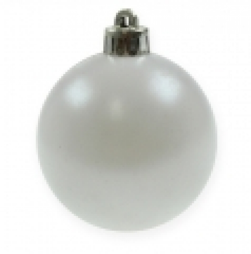 Floristik24 Christmas ball plastic white 6cm 12pcs