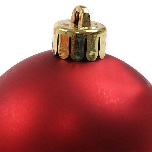 Product Christmas ball plastic red Ø6cm 12 pcs