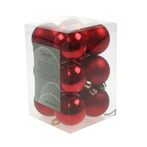 Product Christmas ball plastic red Ø6cm 12 pcs