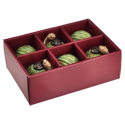 Product Christmas balls glass green gold glass balls Ø7cm 6 pcs