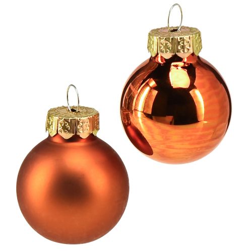 Floristik24 Christmas balls orange mini glass balls Ø2.5cm 22 pcs