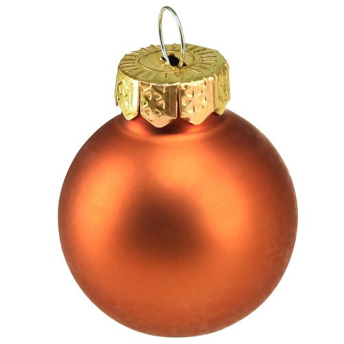 Product Christmas balls orange mini glass balls Ø2.5cm 22 pcs