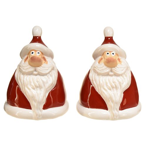 Product Santa Claus figure in red 13 cm – Ideal Christmas decoration for a festive atmosphere – 2 pieces