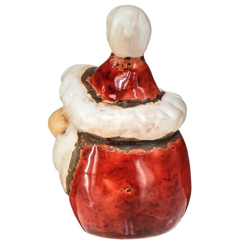 Product Ceramic Santa Claus figure, red, 7cm – Festive Christmas decoration – 6 pieces