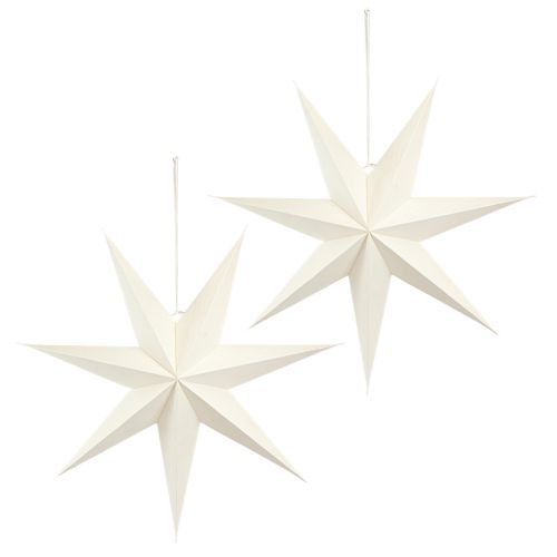 Product White paper star, 60cm, set of 2, Christmas decoration, light-up star