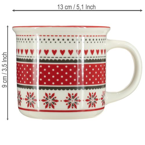Product Christmas mug cup ceramic mug red and white Ø10cm H9cm