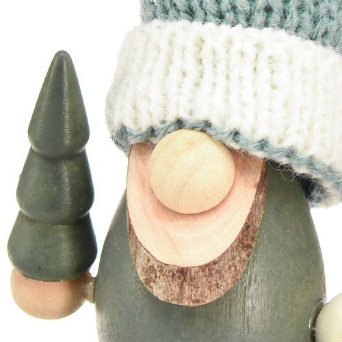 Product Christmas Gnome Decoration Gnome Wood Green Mint H14cm 6 Pcs