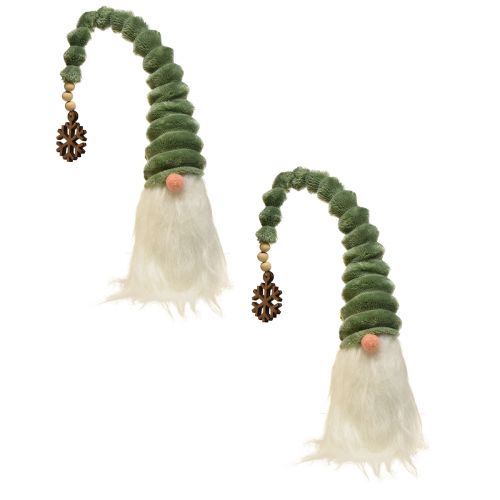 Floristik24 Festive gnome with spiral green hat and white beard 65cm – Scandinavian Christmas magic for your home – 2pcs