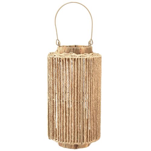 Floristik24 Lantern raffia with handle natural fiber for LED candle Ø19cm H36cm