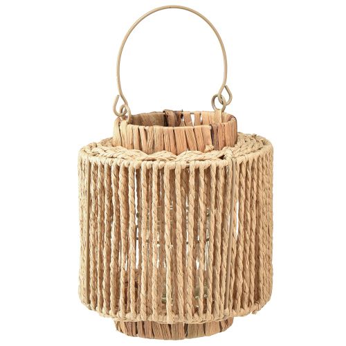 Floristik24 Lantern raffia with handle natural fiber metal Ø19cm H21cm