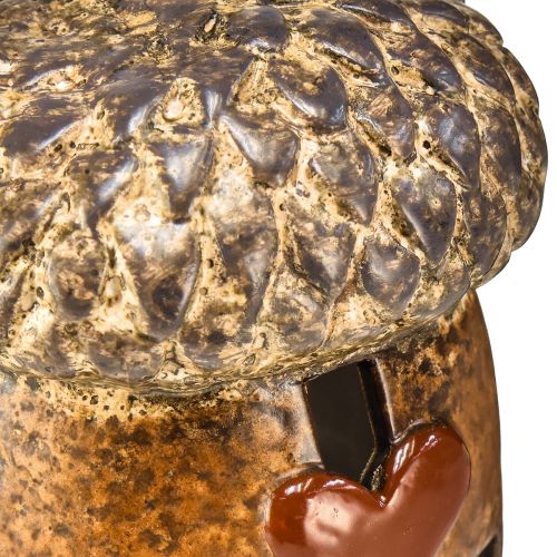 Floristik24 Lantern acorn brown, 15.4cm - Rustic autumn decoration with heart motif