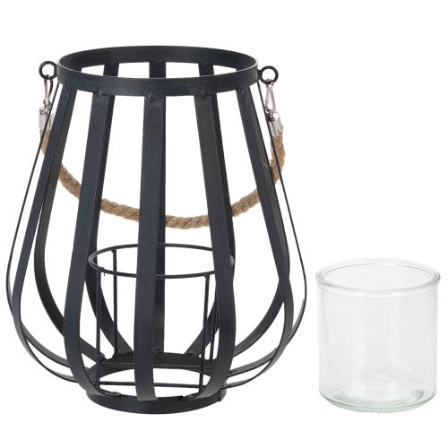 Product Metal lantern with glass, anthracite, Ø23cm, H27cm