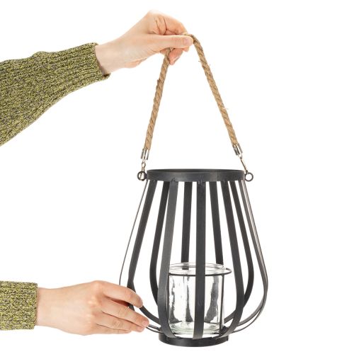 Product Metal lantern with glass, anthracite, Ø23cm, H27cm