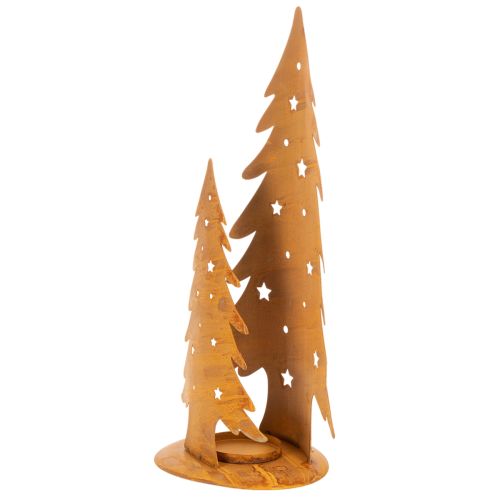Christmas tree lantern, metal decoration in a rustic finish, Christmas H46cm W25.5cm | Floristik24.ie