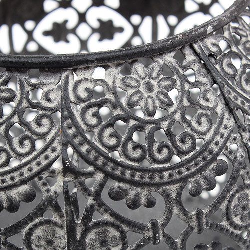 Floristik24 Lantern gray oriental Ø10.5cm H7.5cm