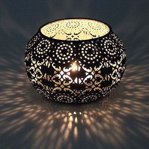 Floristik24 Lantern silver oriental Ø12cm H9cm