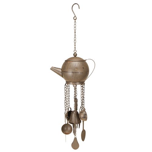 Product Wind chime teapot for hanging dark brown 70cm