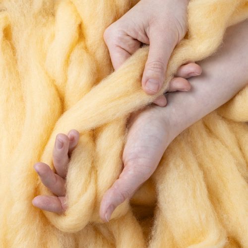 Product Wool cord, wool ribbon, cream orange, 10m wool for wreaths &amp; arrangements