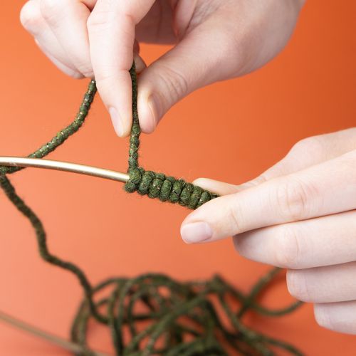 Product Green wool cord with gold thread, 5m x 5mm with wire, for decoration and crafting