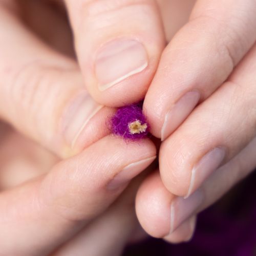 Product Wool cord, purple, 55m decorative twine for floristry and crafts