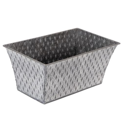 Zinc bowl with diamond pattern, 26cm x 15.5cm buy online | Floristik24.ie
