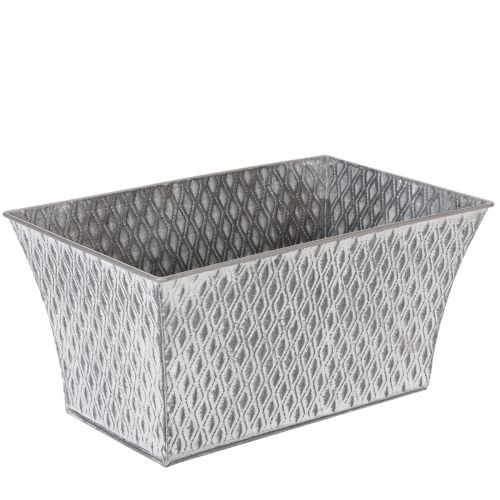Zinc bowl with diamond pattern 30cm×18cm H15cm buy online | Floristik24.ie