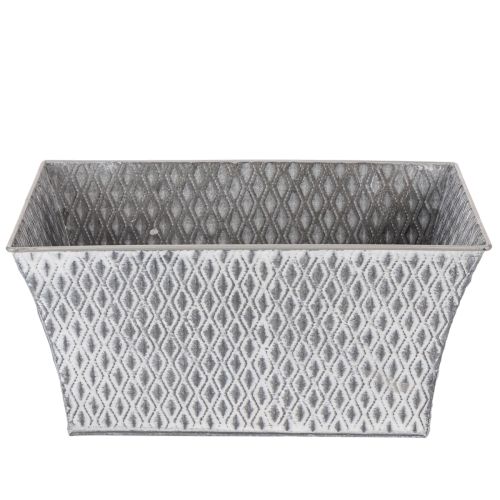 Zinc bowl with diamond pattern 30cm×18cm H15cm | Floristik24.ie
