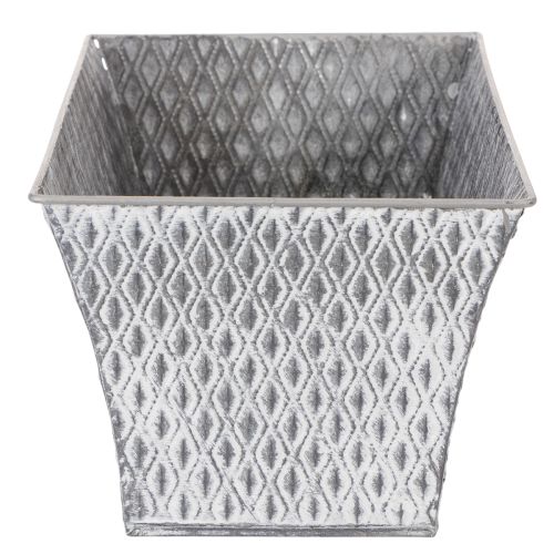 Zinc bowl with diamond pattern 30cm×18cm H15cm | Floristik24.ie