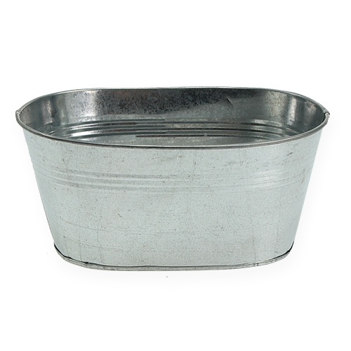 Zinc bowl oval silver 21.5cm x 14cm x 10cm 6pcs