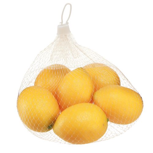 Product Artificial Lemon Decorative Fruits, Plastic, Yellow, for Home Decor and Shop Windows, Ø5.5cm, H8cm, 6-Pack