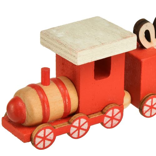 Product Wooden train with gift boxes, red and white, set of 2, 18 x 3 x 4.5 cm - Christmas decoration