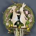 Floristik24 Decorative figure wooden bunny 27cm - 31cm 2pcs