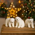 Polar bear decorative figures standing and sitting white 16/20cm 3pcs | Floristik24.ie