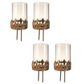Tealight holder with glass for sticking antique look gold Ø5.5cm 4pcs | Floristik24.ie