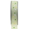 Floristik24 Gift ribbon with dots ribbon green 25mm 18m