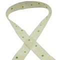 Floristik24 Gift ribbon with dots ribbon green 25mm 18m