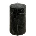 Floristik24 Black Candles Solid Colored Pillar Candles 50x100mm 4 Pcs