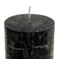 Black Candles Solid Colored Pillar Candles 50x100mm 4 Pcs | Floristik24.ie