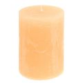 Floristik24 Candles Apricot Light Solid Colored Pillar Candles 85×120mm 2pcs