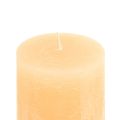 Floristik24 Candles Apricot Light Solid Colored Pillar Candles 85×120mm 2pcs