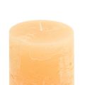 Floristik24 Candles apricot light colored pillar candles 85×150mm 2pcs