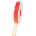 Floristik24 Organza ribbon gift ribbon orange ribbon selvedge 15mm 50m
