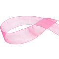 Floristik24 Organza ribbon gift ribbon pink ribbon selvedge 25mm 50m